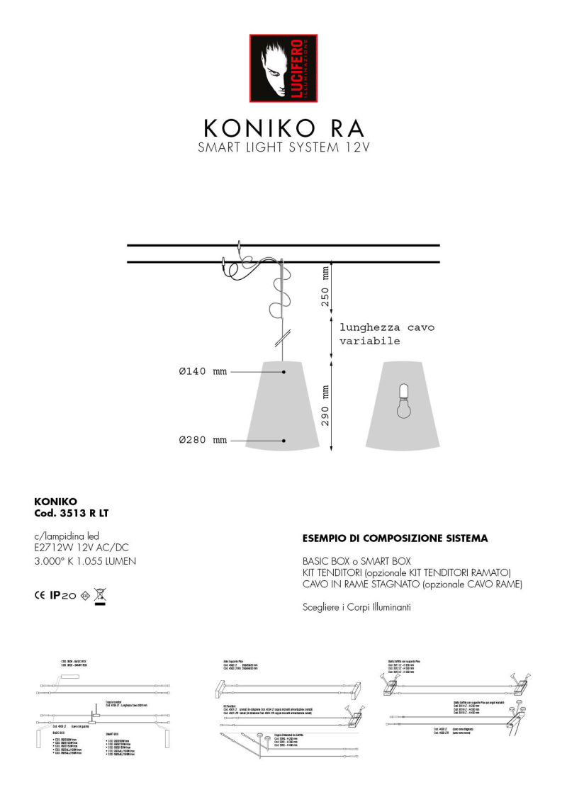 KONIKO RA | Smart Light System 12V LED | Lucifero Illuminazione