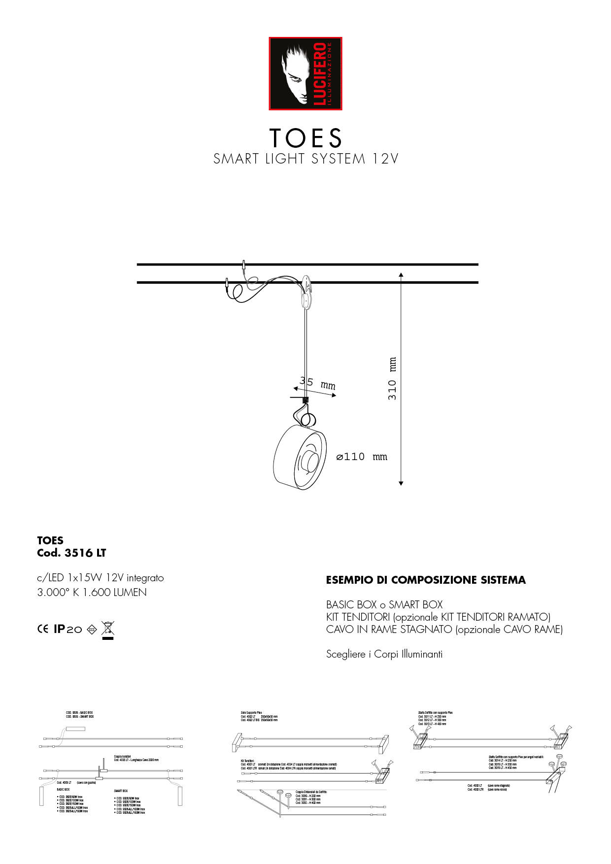 SLIGHT | SMART LIGHT SYSTEM 12V LED | Sistema Cavi Bassa Tensione 12V | Lucifero Illuminazione | Torino | Made in Italy